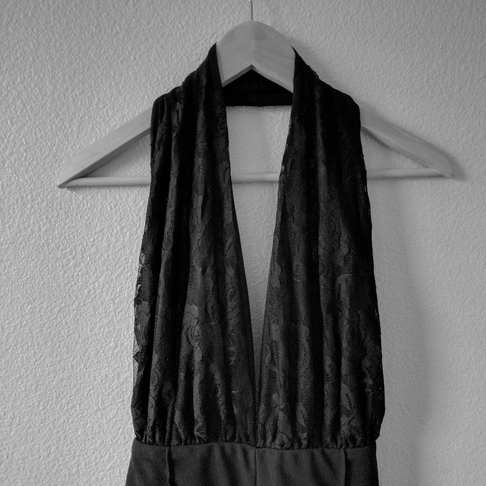 Lace halter jumpsuit